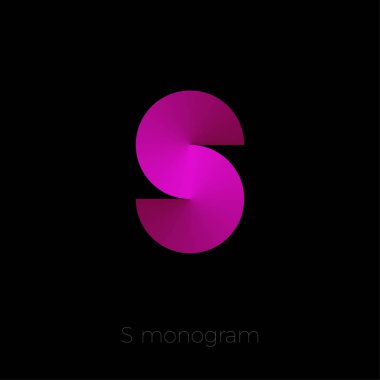 S logosunu görmeniz gerekir. S Monogram. Pembe degrade mektup.