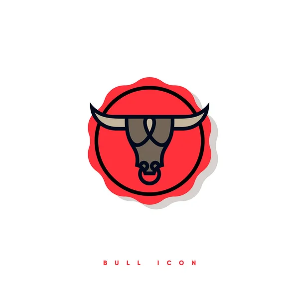 Bull Icon Testa Toro Stilizzata Ristorante Carne Emblemi Della Macelleria — Vettoriale Stock