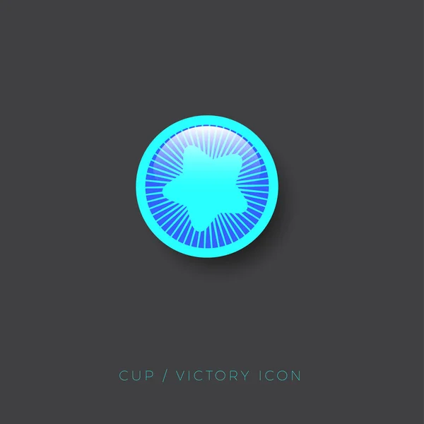 Icône Étoile Bleue Étoile Rayons Dans Badge Rond Brillant — Image vectorielle