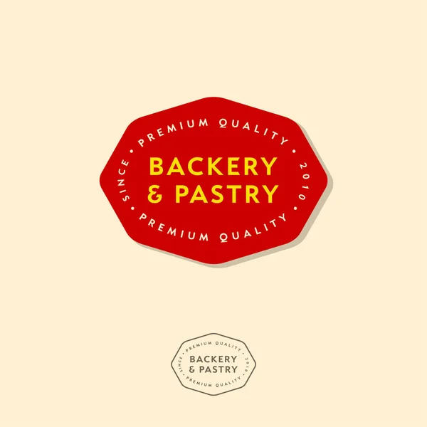 Emblemas Panadería Logotipo Panadería Letras Inscripciones Una Insignia Roja — Vector de stock