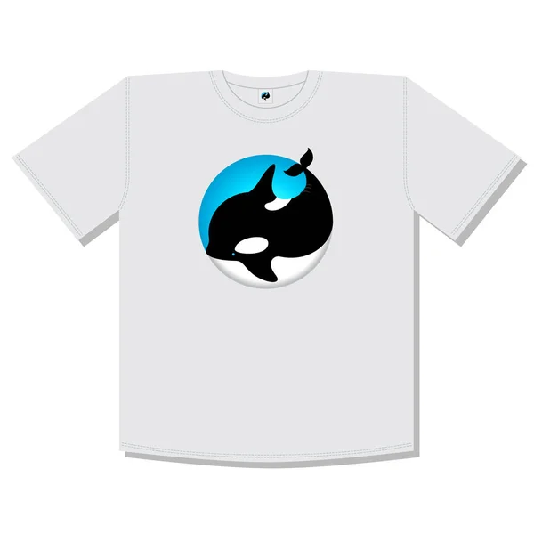 Orca Whale Illustration Söt Orca Ikonen Ocean Djur Emblem Whale — Stock vektor