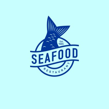 Balık logo kuyruk. Deniz ürünleri Restoran.
