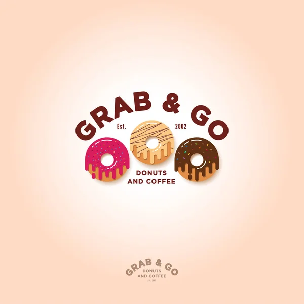 Grab Logo Buchstabe Wie Donut Mit Sahne Und Kleinen Bonbons — Stockvektor