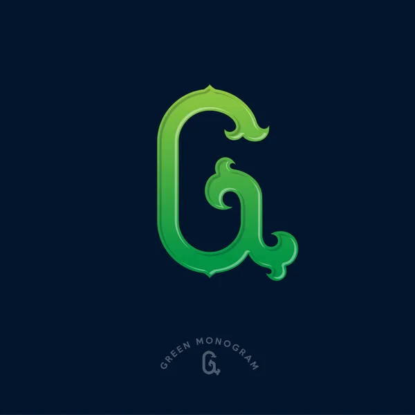 Monogramm Anfangsbuchstaben Des Grünen Gradienten Typografie Schriftzüge — Stockvektor