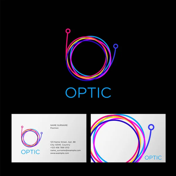 Optické Logo Písmeno Jako Kabel Hanku Barva Kabelu Tmavém Pozadí — Stockový vektor
