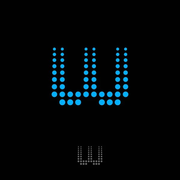 Цифровая Буква Плоская Монограмма Логотип Синяя Цифровая Монограмма Черном Фоне — стоковый вектор