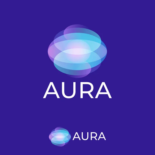 Aura Logo Lichtflecken Omni Emblem Besteht Aus Transparenten Elementen — Stockvektor
