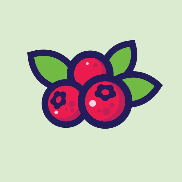 牛莓或覆盆子图解 成熟的浆果与叶子 在浅层背景上的保健品图标 简单的浆果标志 — 图库矢量图片