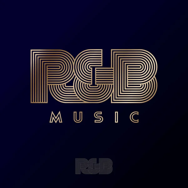 Logo Music Monogramma Emblema Rhythm Blues Music Lettere Sono Costituite — Vettoriale Stock
