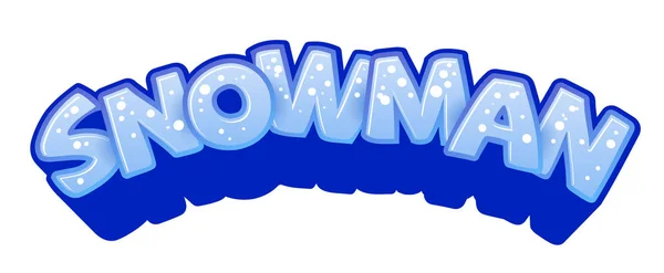 Schneemannlogo Cartoon Zeichen Briefe Mit Volumen Schneemannsymbol Für Ein Spiel — Stockvektor