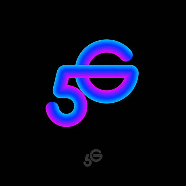 Logo Gradiente Monograma Consiste Cruzar Número Letra Símbolo Redes Móviles — Vector de stock