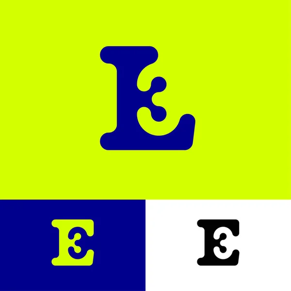 Monogram Písmen Číslo Abstraktní Logo Izolované Jiném Pozadí Možnost Černobílé — Stockový vektor