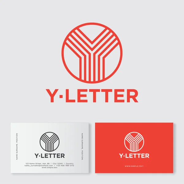 Listras Vermelhas Círculo Logotipo Linear Consistem Algumas Linhas Monograma Vermelho — Vetor de Stock