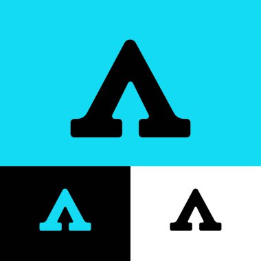 Oklu bir mektup. Bir logo ve yön. Farklı bir arkaplanda düz bir monogram. Tipografi. Harf tasarımı.