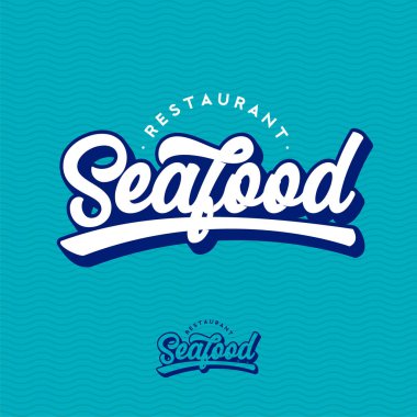 Deniz ürünleri restoranının logosu. Güzel yazı tabelası. Eski tarz..