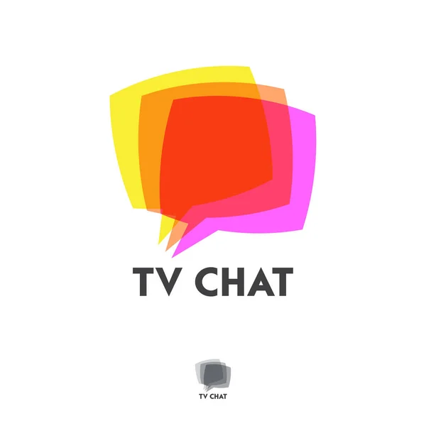 Logotipo Chat Emblema Para App Fórum Web Bate Papo Bolha — Vetor de Stock