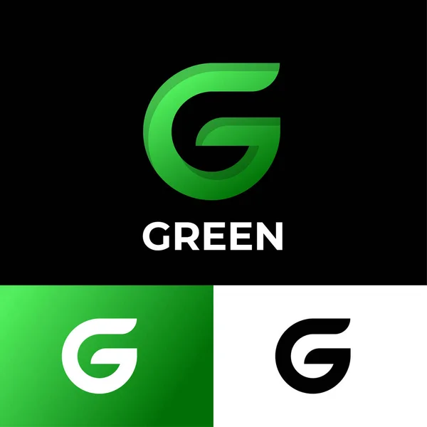 Grünes Monogramm Original Buchstabe Netzwerk Symbol Isoliert Auf Einem Anderen — Stockvektor