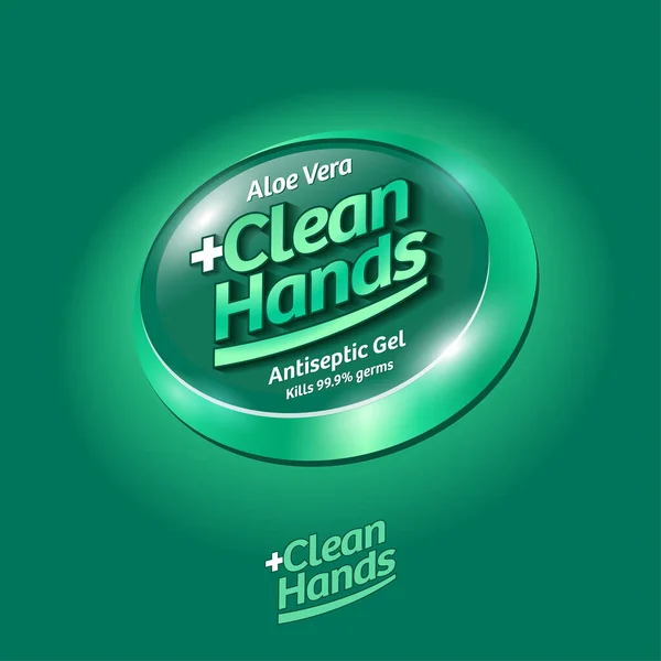 Logo Manos Limpias Desinfectante Manual Etiqueta Protección Contra Virus Desinfectante — Archivo Imágenes Vectoriales