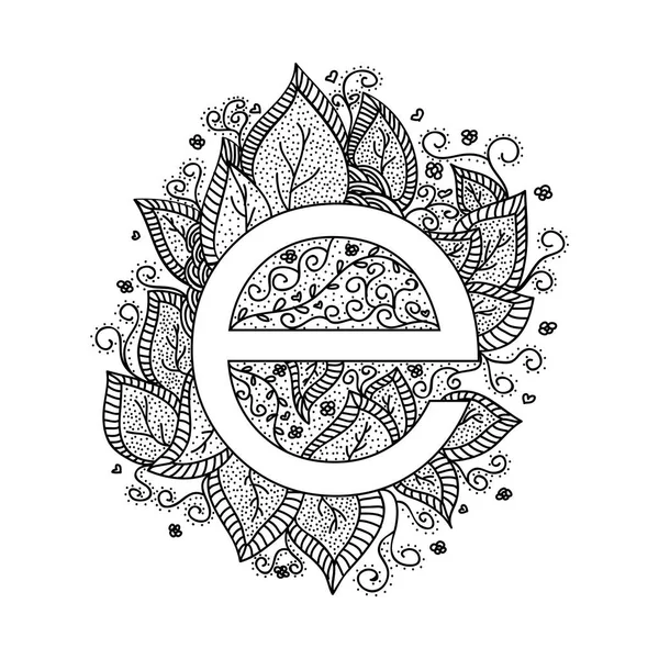 Letra floral Elementos de diseño E — Vector de stock