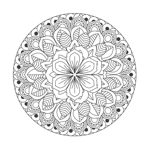 Esquema Mandala para colorear libro. Adorno redondo decorativo . — Vector de stock