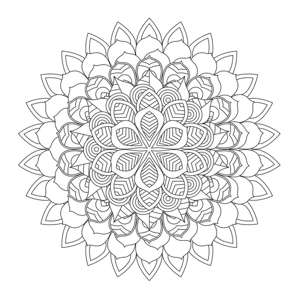 Beskriva Mandala målarbok. Dekorativa runda prydnad. — Stock vektor