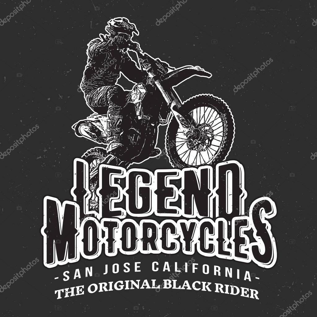 Legend Motorcycles Vintage Racers T-Shirt Design. Easy to manipulate, re-size or colorize.