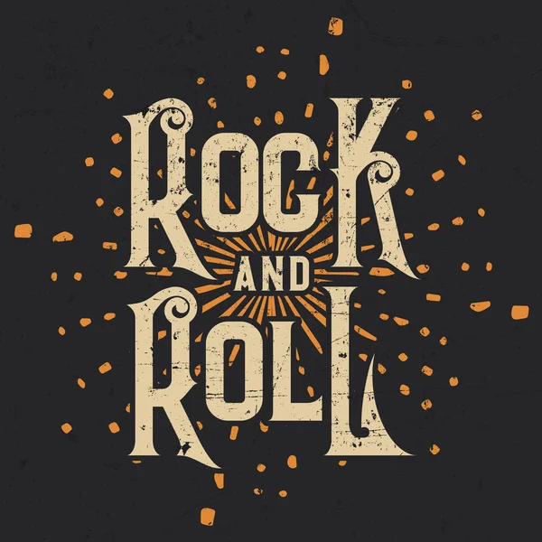 T-shirt Rock and Roll Graphic Design, Illustrazione vettoriale Grafiche Vettoriali