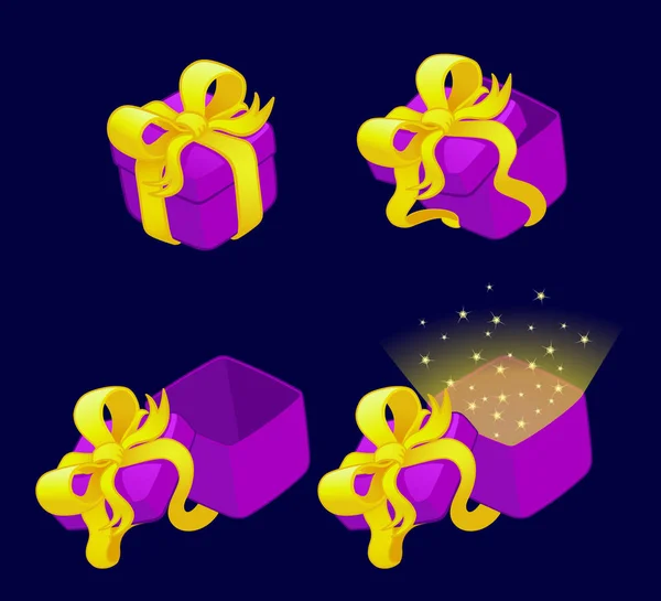 Dizi karikatür hediye kutusu ok ve şeritler