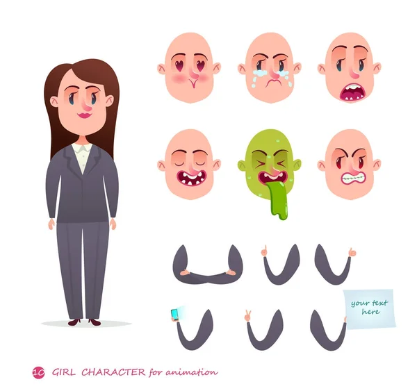 Συγκίνηση γυναίκα αντιμετωπίζει εικονίδια Emoji πρόσωπο. — Διανυσματικό Αρχείο