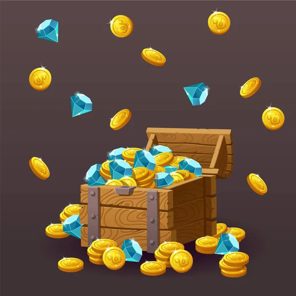 Simgeler paralar, mavi kristalleri, değerli taşlar, mücevher, pırlanta.