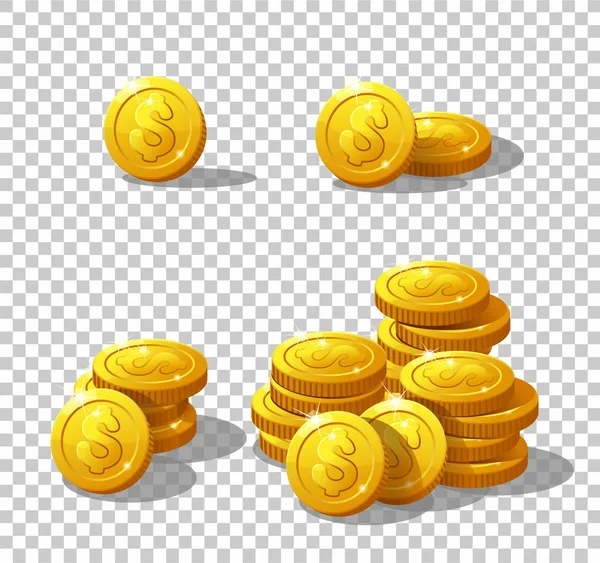 Ícones moedas para a interface do jogo . — Vetor de Stock