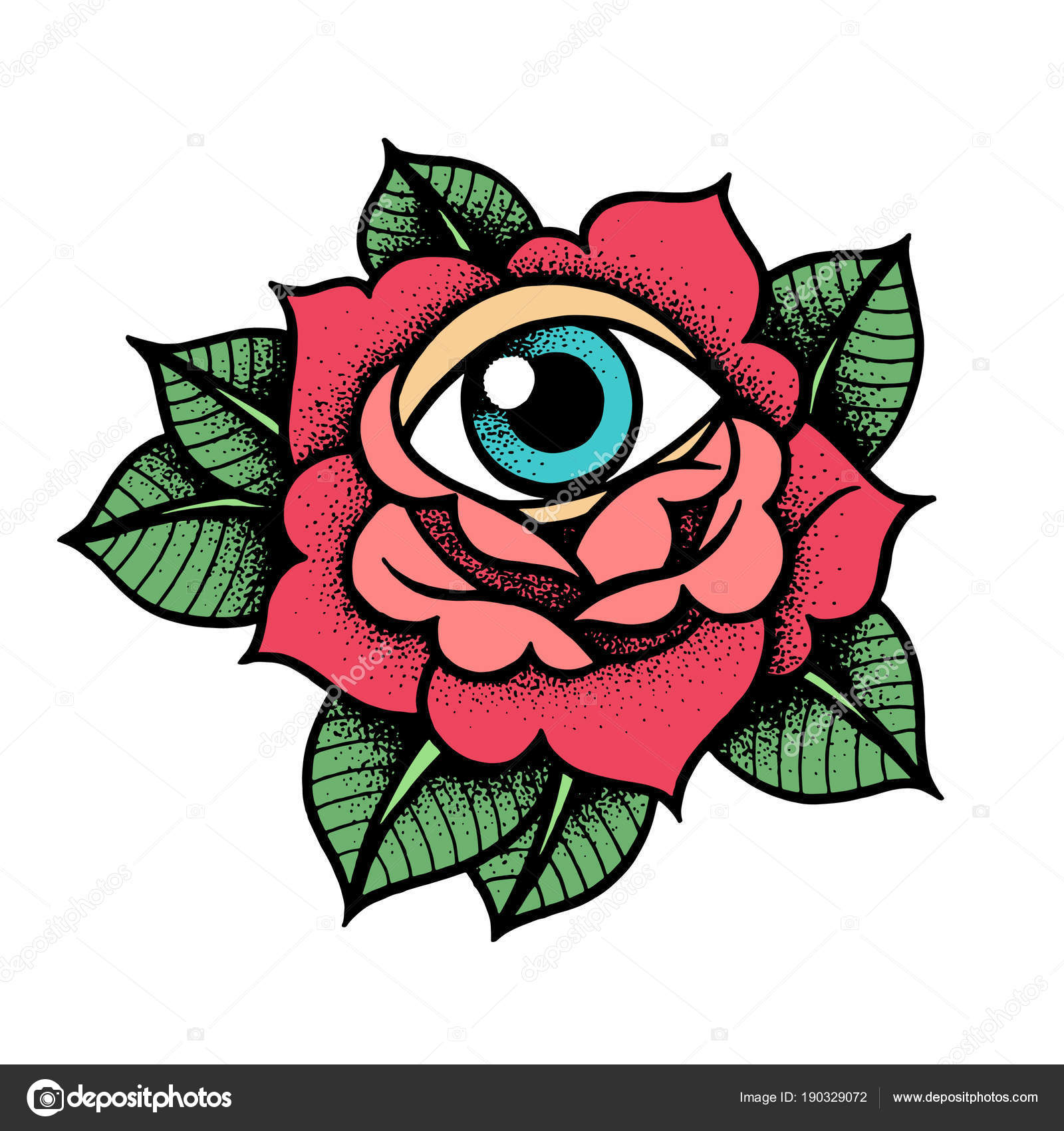 Set roses in old school tattoo style design Vector Image
