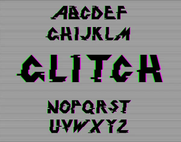 Διάνυσμα στρέβλωση glitch γραμματοσειράς. — Διανυσματικό Αρχείο