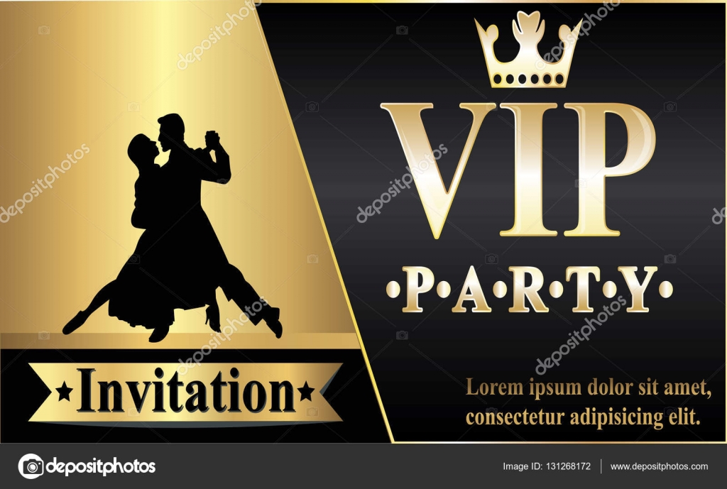 Premium Vip Party Invitations Posters Flyers Black And Gold Design