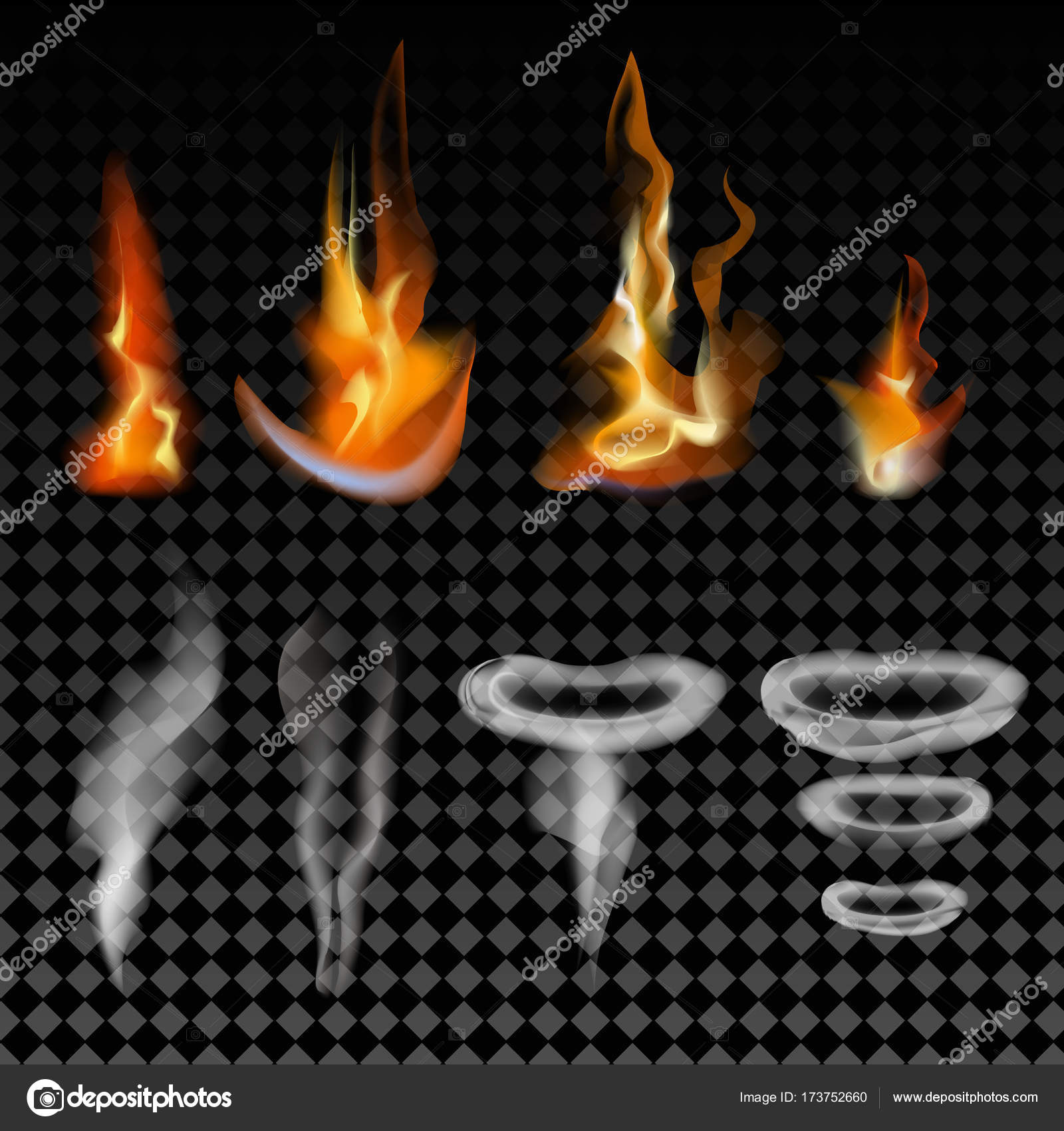 Realistic Flame Effect Fire And Smoke Vector Illustration Set Vector Image By C Raz234 Vector Stock Realistic Flame Effect Fire And Smoke Vector Illustration Set Vector Image By C Raz234 Vector Stock