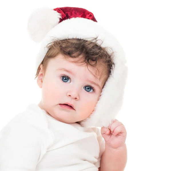 Ребенок в шляпе Санта-Клауса — стоковое фото