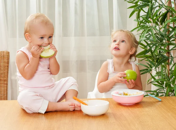 Dos encantadoras hermanas bebés — Foto de Stock