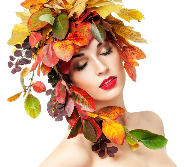Outono Mulher Retrato de Moda — Fotografia de Stock