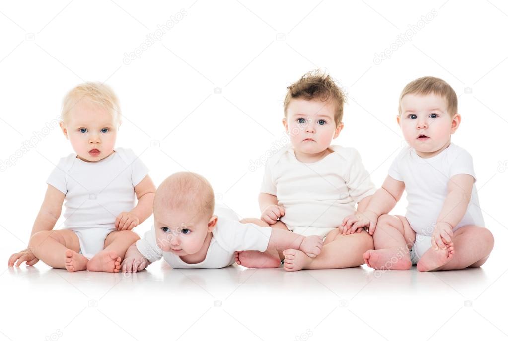 Group of cute babies