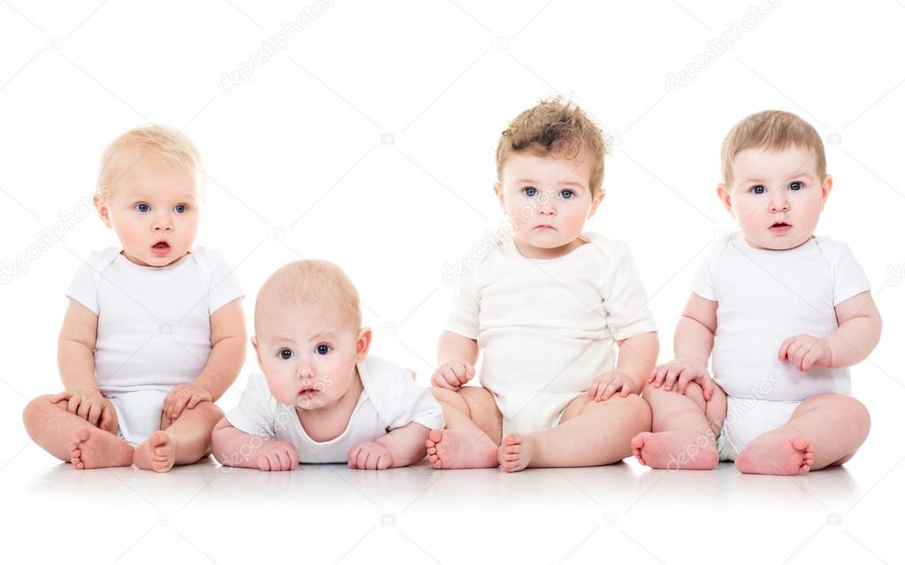 Group of cute babies