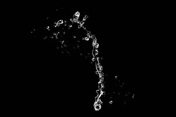 Rozchlapać streszczenie wody na czarno i whitebackground — Zdjęcie stockowe