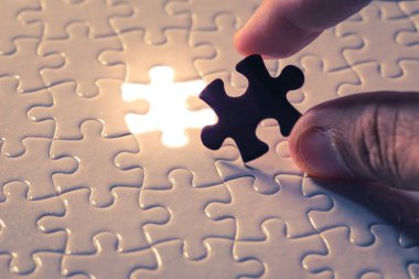 Boş yapboz detay bulanıklık el tutma parçası