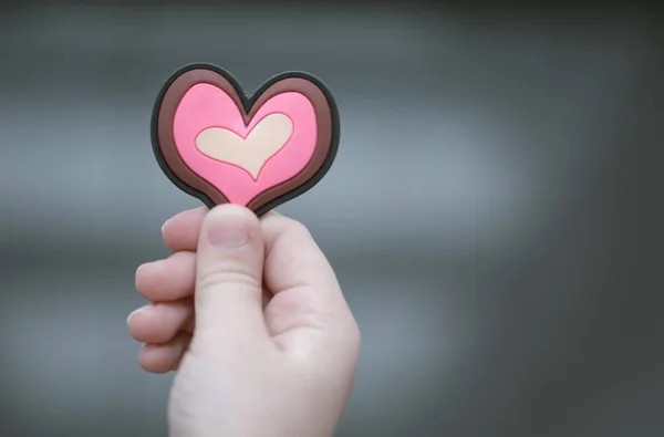 wooden heart in hand art photo