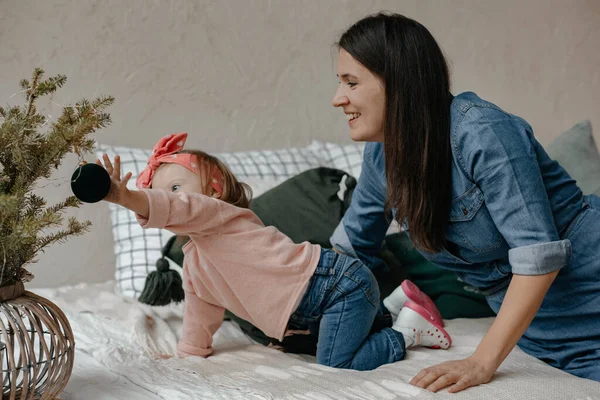 Amor Cuidado Mãe Síndrome Filha Conceito Amor Pelas Crianças — Fotografia de Stock