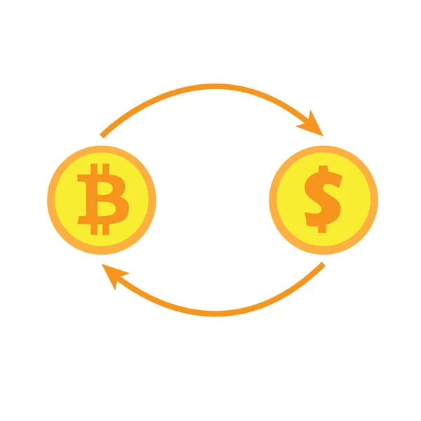 Câmbio do dólar bitcoin. —  Vetores de Stock