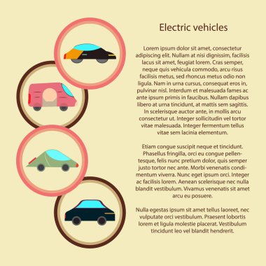 Elektrikli Araçlar Infographic ile bir daire içinde