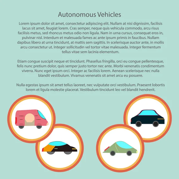 bir daire içinde Özerk araçlar Infographic ile