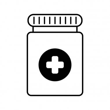 ilaç şişesi simge vektör illüstrasyon izole