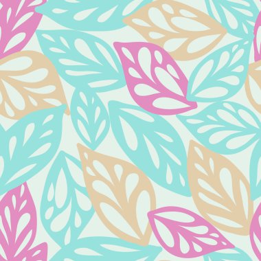 Dikişsiz yaprak lar deseni. Kumaş, sarma, baskılar, kartlar, gri monstera bırakın için el çizilmiş illüstrasyon