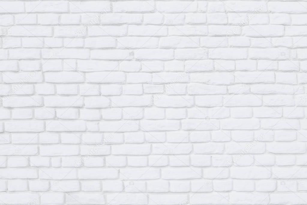 Brick wall painted white lime as a background or backdrop